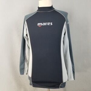 Mares Rash Guard Mens XL Black Long Sleeve Swim Shirt Colorblock Performance